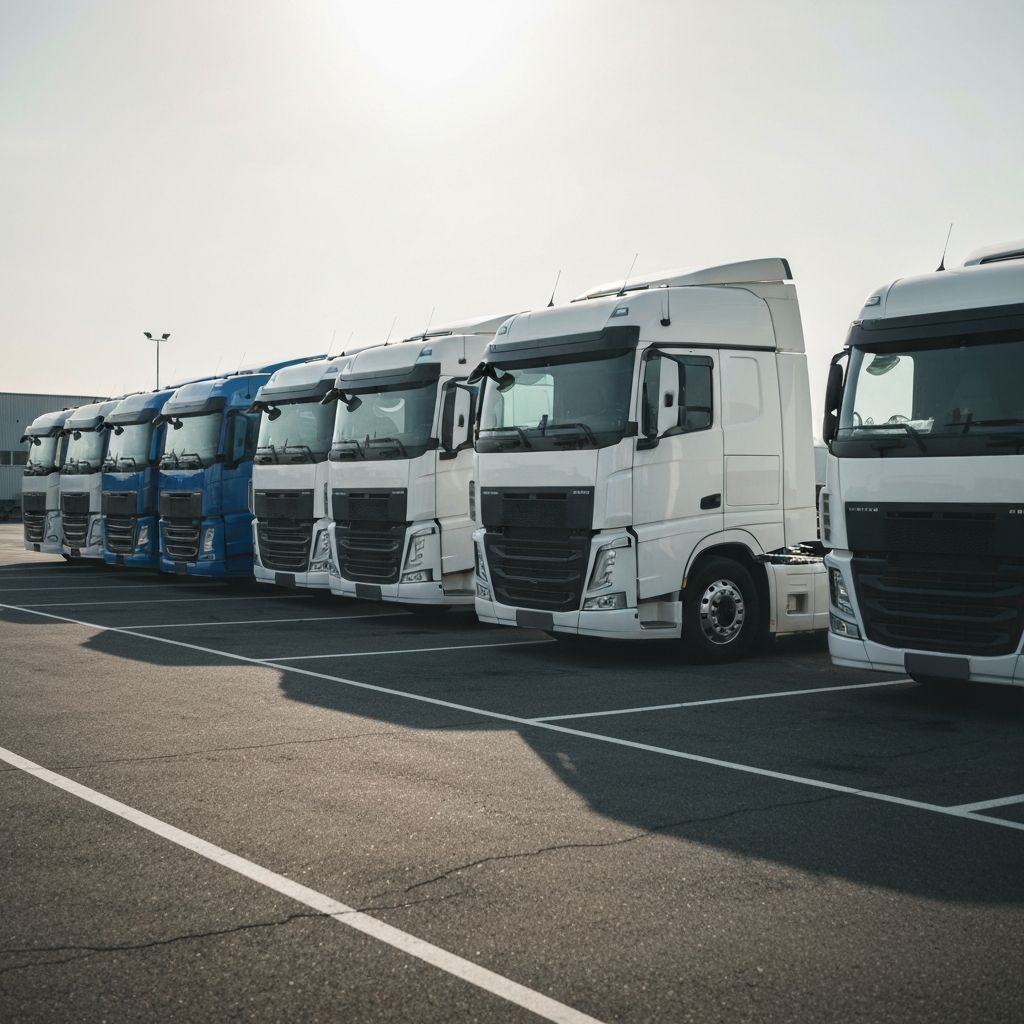 Commercial freight trucks on the road — carrier partner network